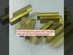 SCD11 4x0.6x0.6mm yellow HPHT diamond plate with full four 90 degree corners